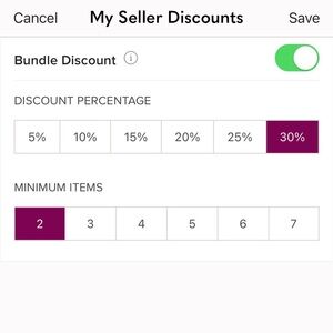 Bundle Discount Settings Screenshot - 30% Selected